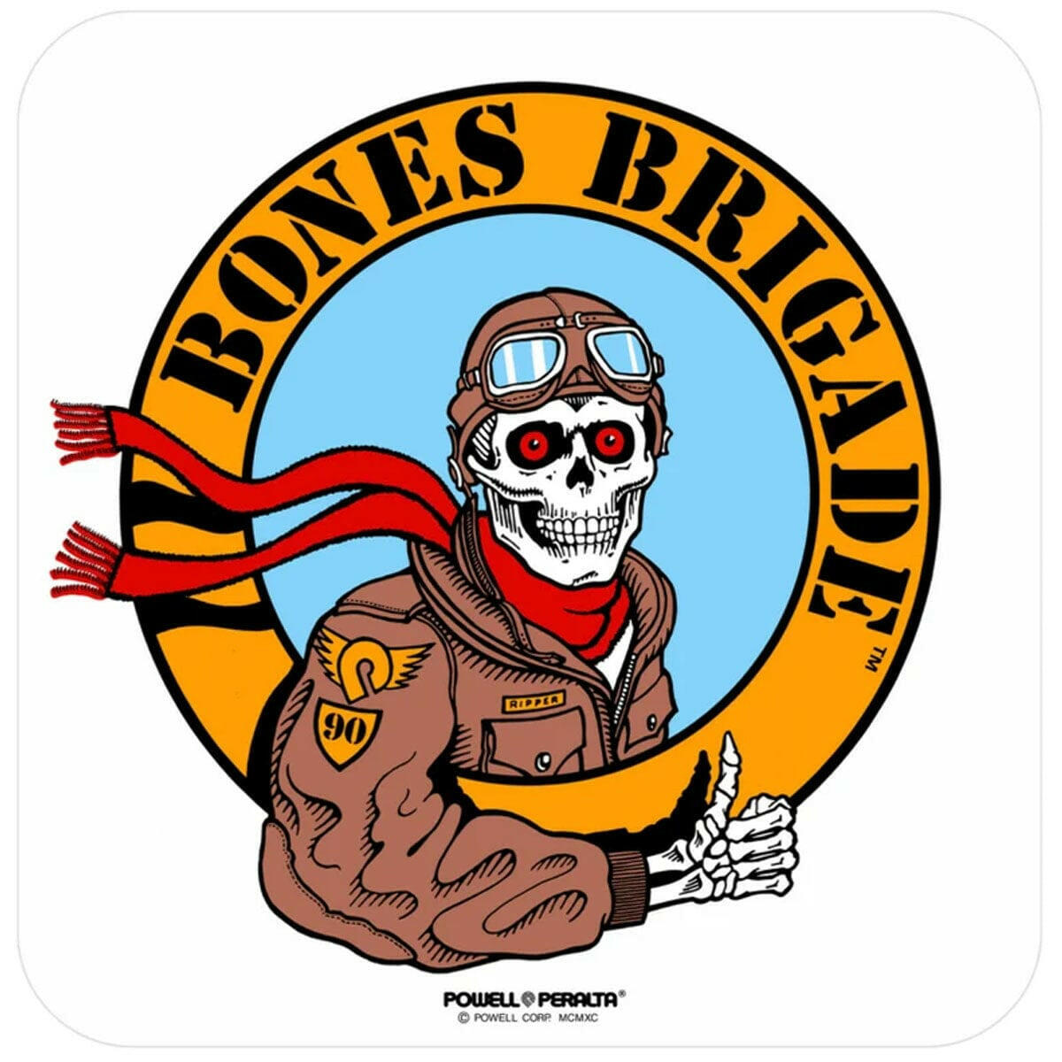 Powell Peralta - Bones Brigade Ripper Pilot 4.5" Sticker.