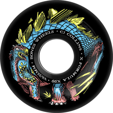 Bones - XF Collins Dino-Sortas 55MM 99A V6 Wide-Cut Skateboard Wheels.