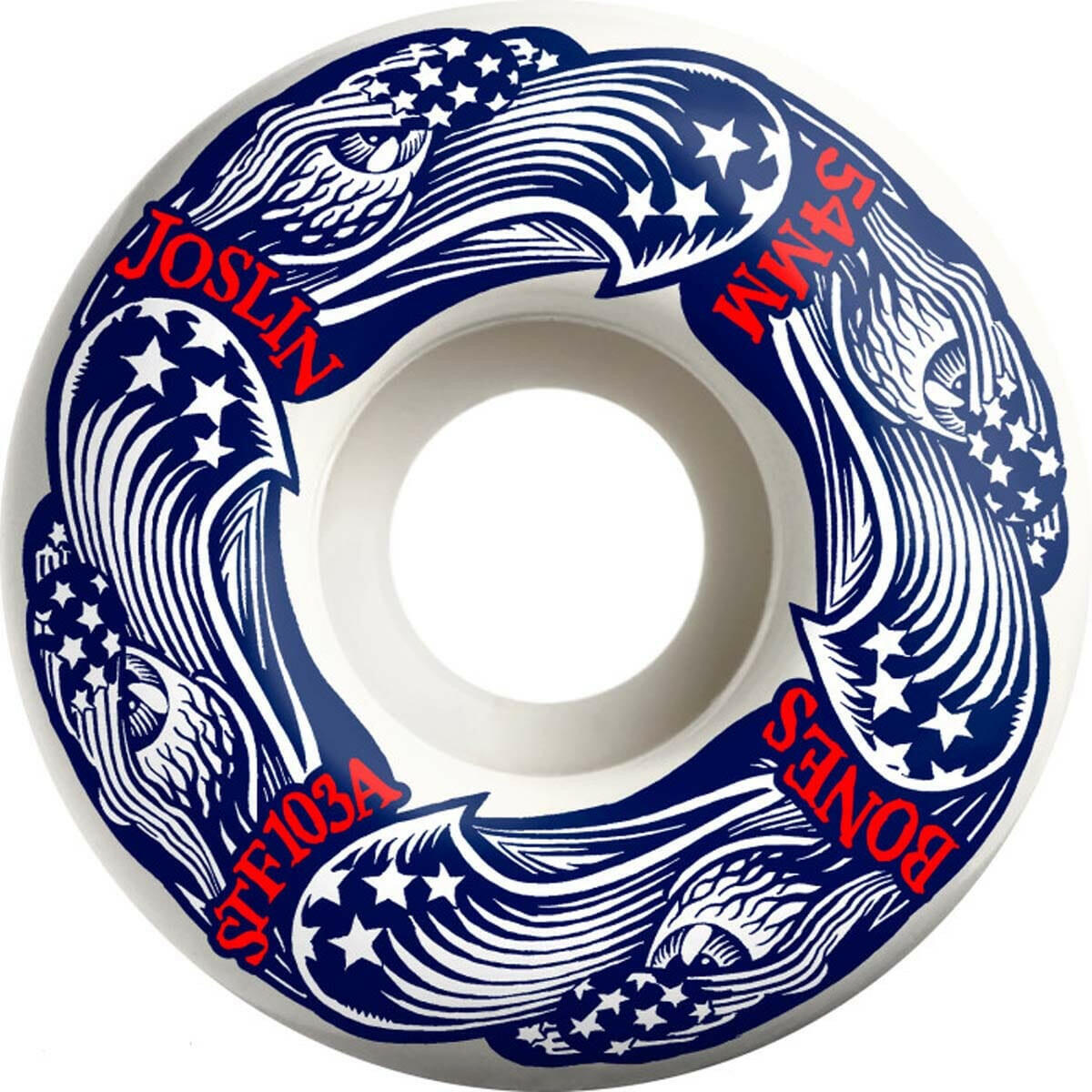 Bones - Chris Joslin Freedom Foursome 54MM 103A V1 Standard STF Skateboard Wheels.