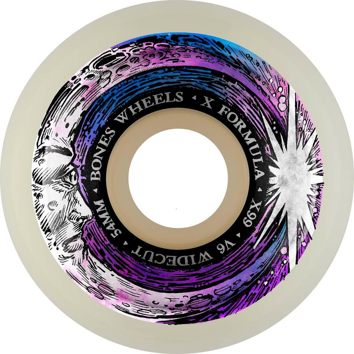 Bones - XF Moon Beam 54MM 99A V6 Wide-Cut Skateboard Wheels.