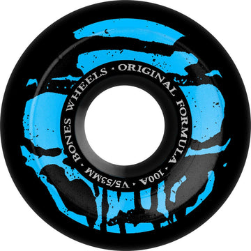 Bones - Mummy Skulls Black 53MM 100A V5 Side-Cut Skateboard Wheels.