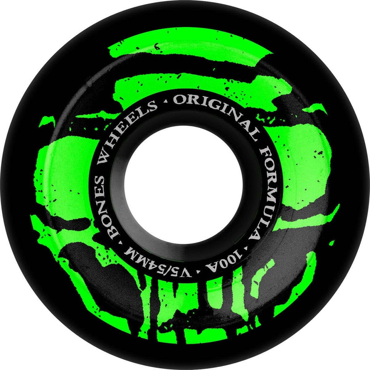 Bones - Mummy Skulls Black 54MM 100A V5 Side-Cut Skateboard Wheels.