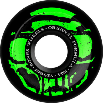 Bones - Mummy Skulls Black 54MM 100A V5 Side-Cut Skateboard Wheels.