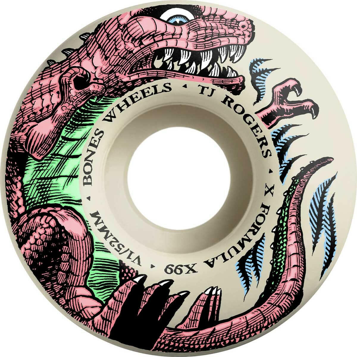 Bones - XF Rogers Dino-Sortas 52MM 99A V1 Standard Skateboard Wheels.