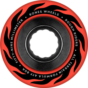 Bones - Rough Riders Eternal Flame Red 59MM 80A ATF Skateboard Wheels.