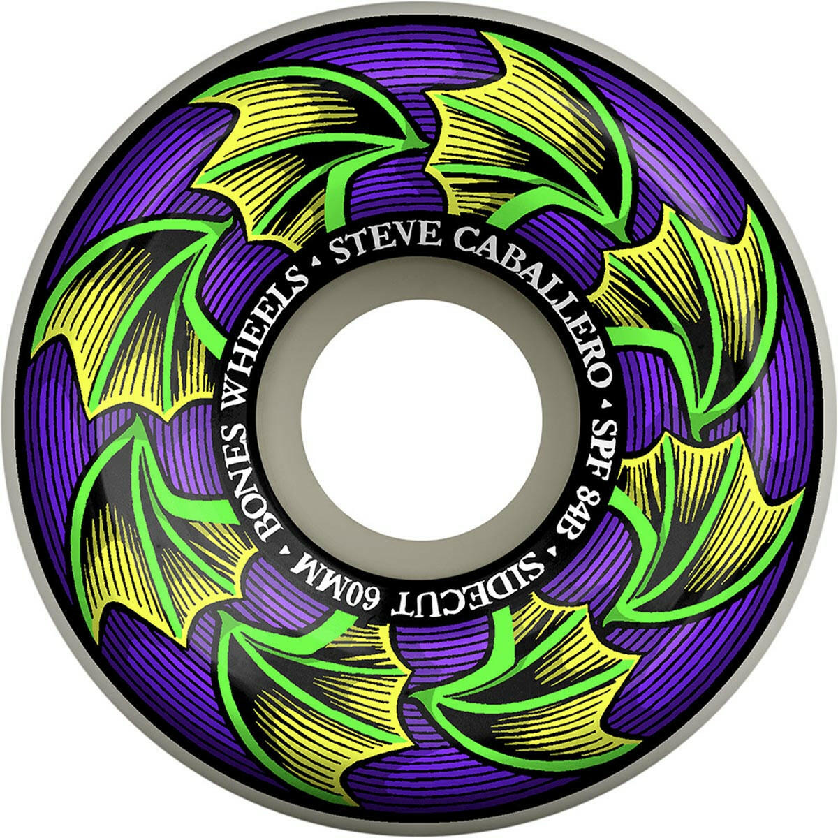 Bones - Caballero Bat Wings 60MM 104A P5 Sidecut SPF Skateboard Wheels.
