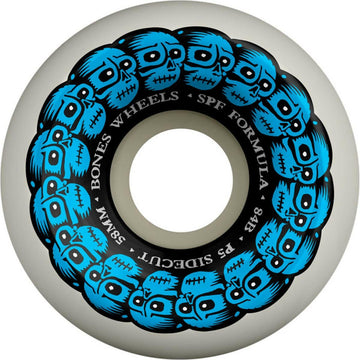 Bones - Circle Skulls 58MM 84B P5 Sidecut SPF Skateboard Wheels.