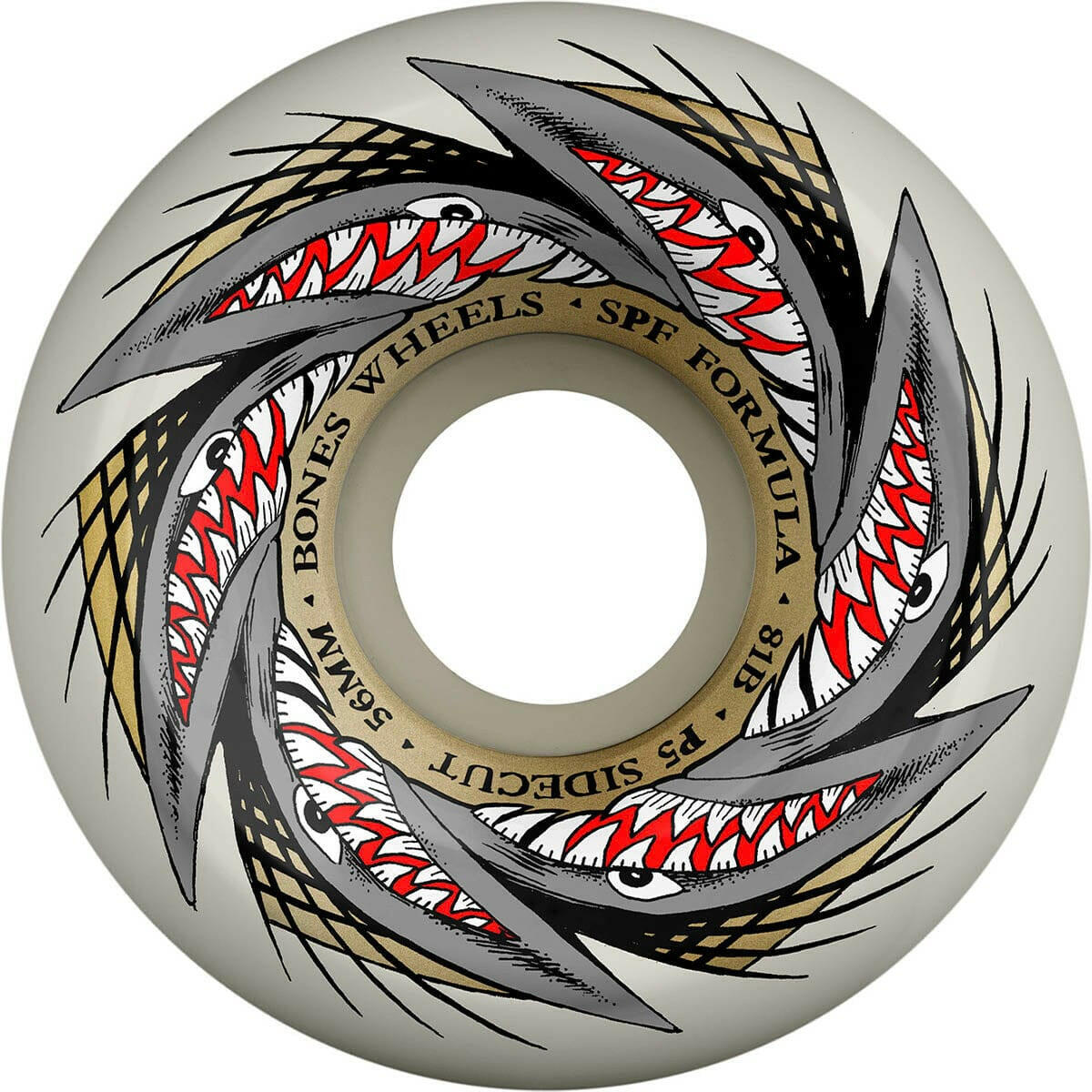 Bones - Sharknado 56MM 81B P5 Sidecut SPF Skateboard Wheels.