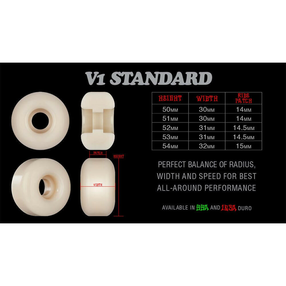 Bones - Trent McClung X Etnies 54MM 99A V1 Standard STF Skateboard Wheels.