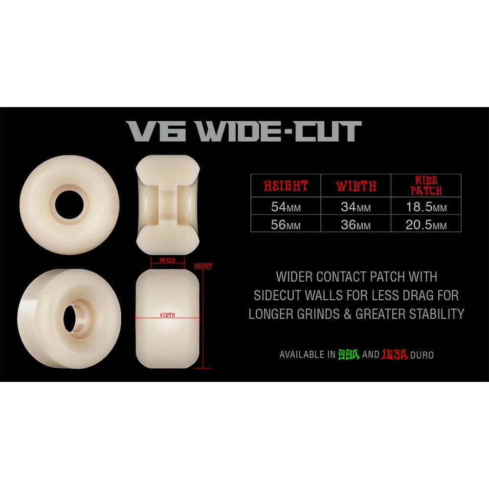 Bones - XF Leaving 56MM 99A V6 Wide-Cut Skateboard Wheels.