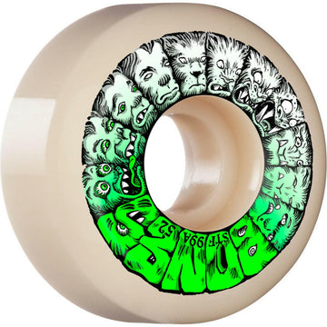 Bones - Weird Wolf 52MM 99A V5 Sidecut STF Skateboard Wheels.