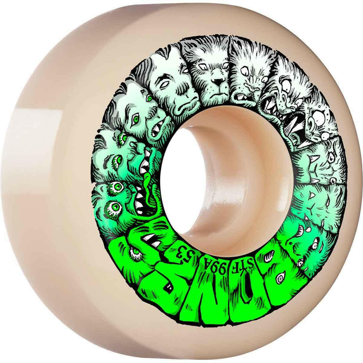 Bones - Weird Wolf 53MM 99A V5 Sidecut STF Skateboard Wheels.