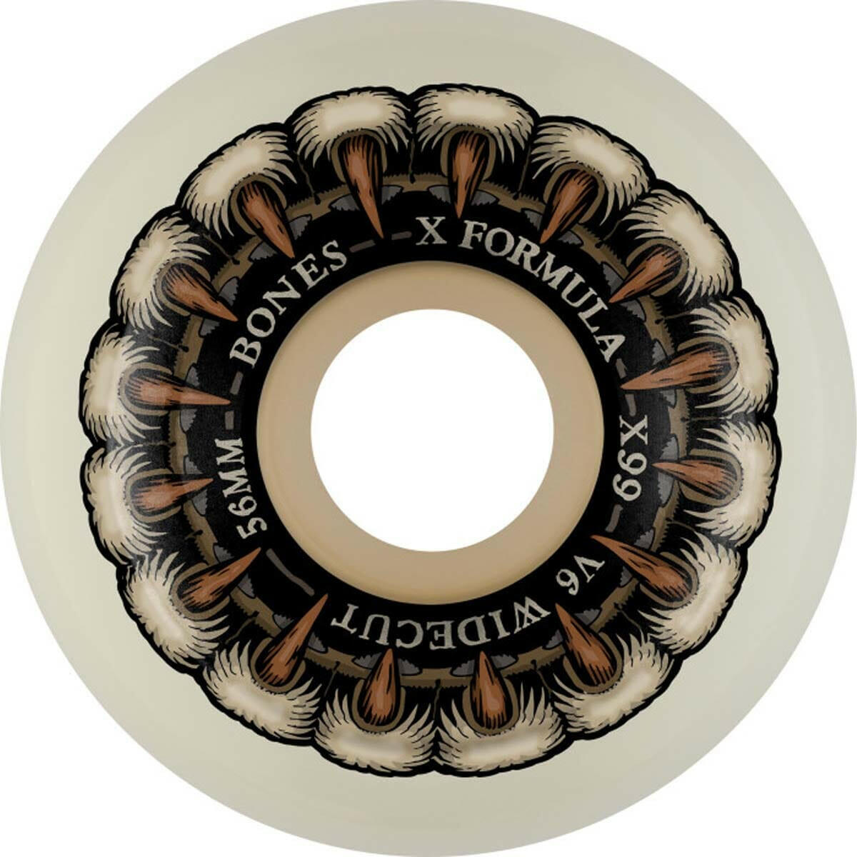 Bones - XF Grippin Wolf 56MM 99A V6 Wide-Cut Skateboard Wheels.