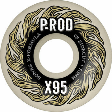Bones - XF P-Rod Pro 53MM 95A V5 Sidecut Skateboard Wheels.