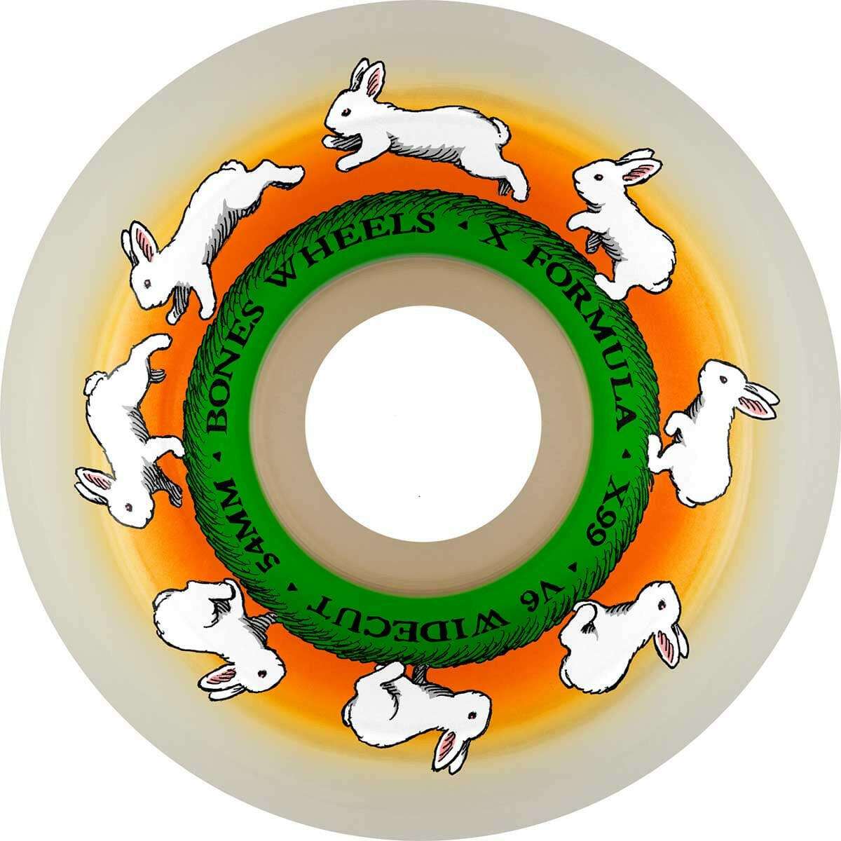 Bones - XF Runny Bunny 54MM 99A V6 Wide-Cut Skateboard Wheels.