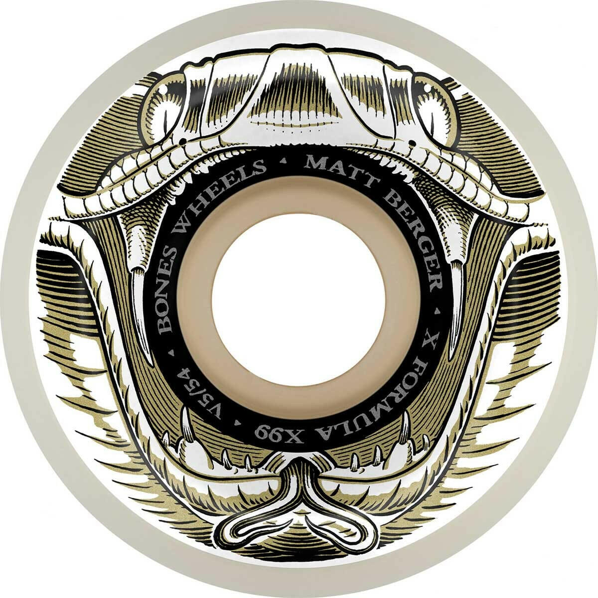 Bones - XF Berger Battlesnake 54MM 99A V5 Side-Cut Skateboard Wheels.
