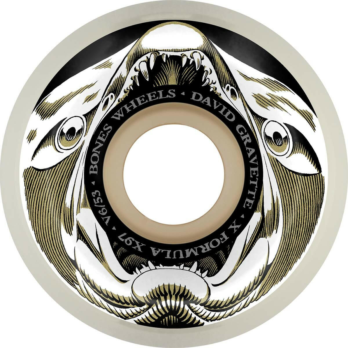 Bones - XF Gravette Salmon Illa 53MM 97A V6 Wide-Cut Skateboard Wheels.