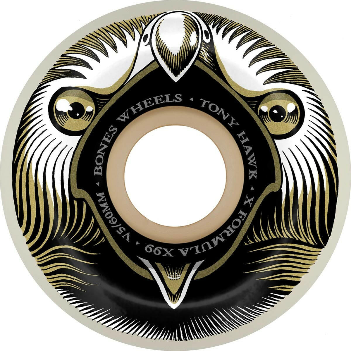 Bones - XF Hawk Beak & Destroy 60MM 99A V5 Side-Cut Skateboard Wheels.