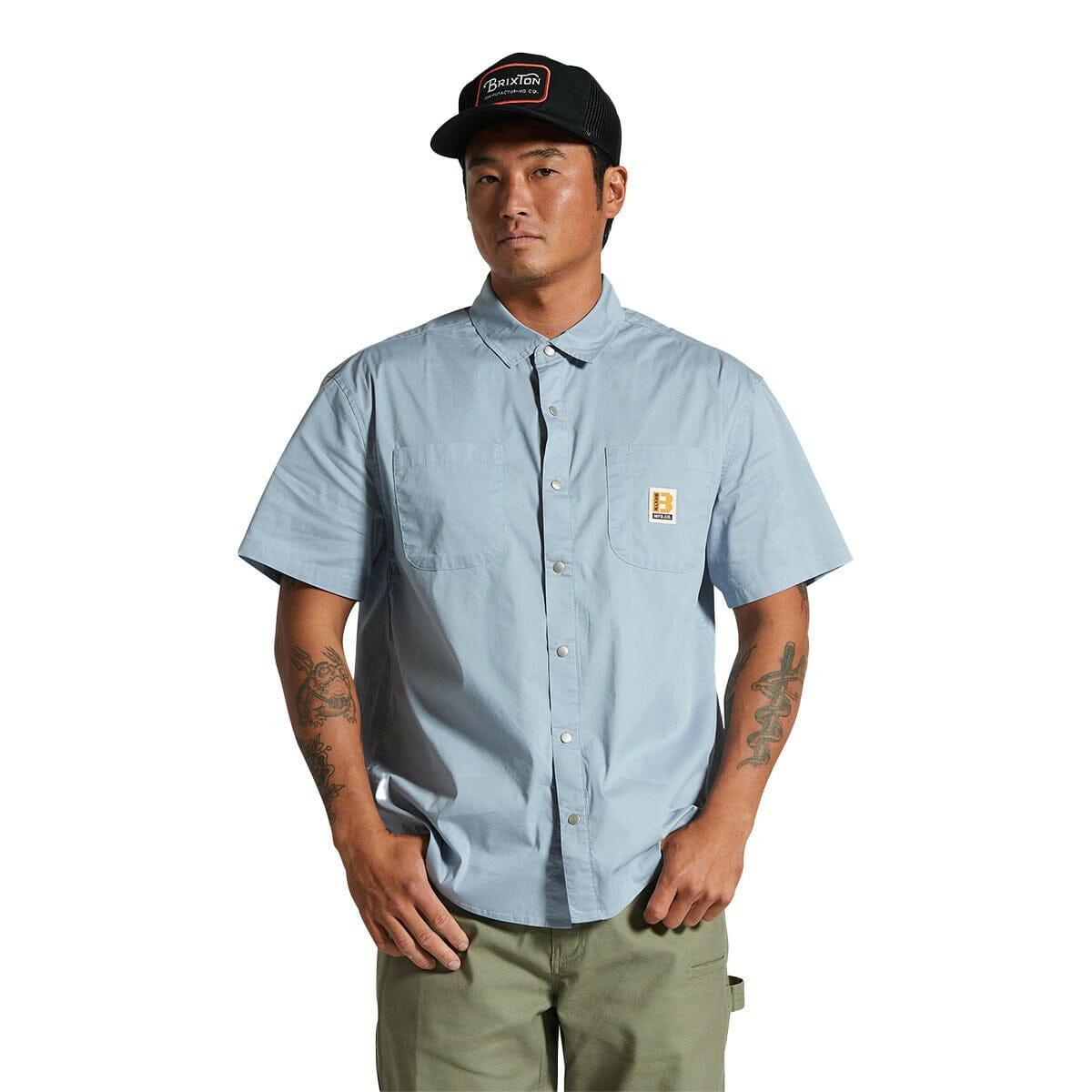 Brixton - Builders Mechanic Shirt Dusty Blue.