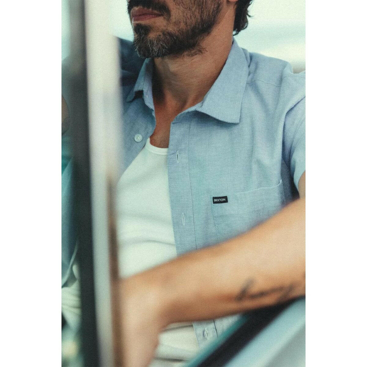 Brixton - Charter Oxford Shirt Light Blue Chambray.