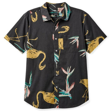 Brixton - Charter Print Shirt Black/Straw/Coral Pink.