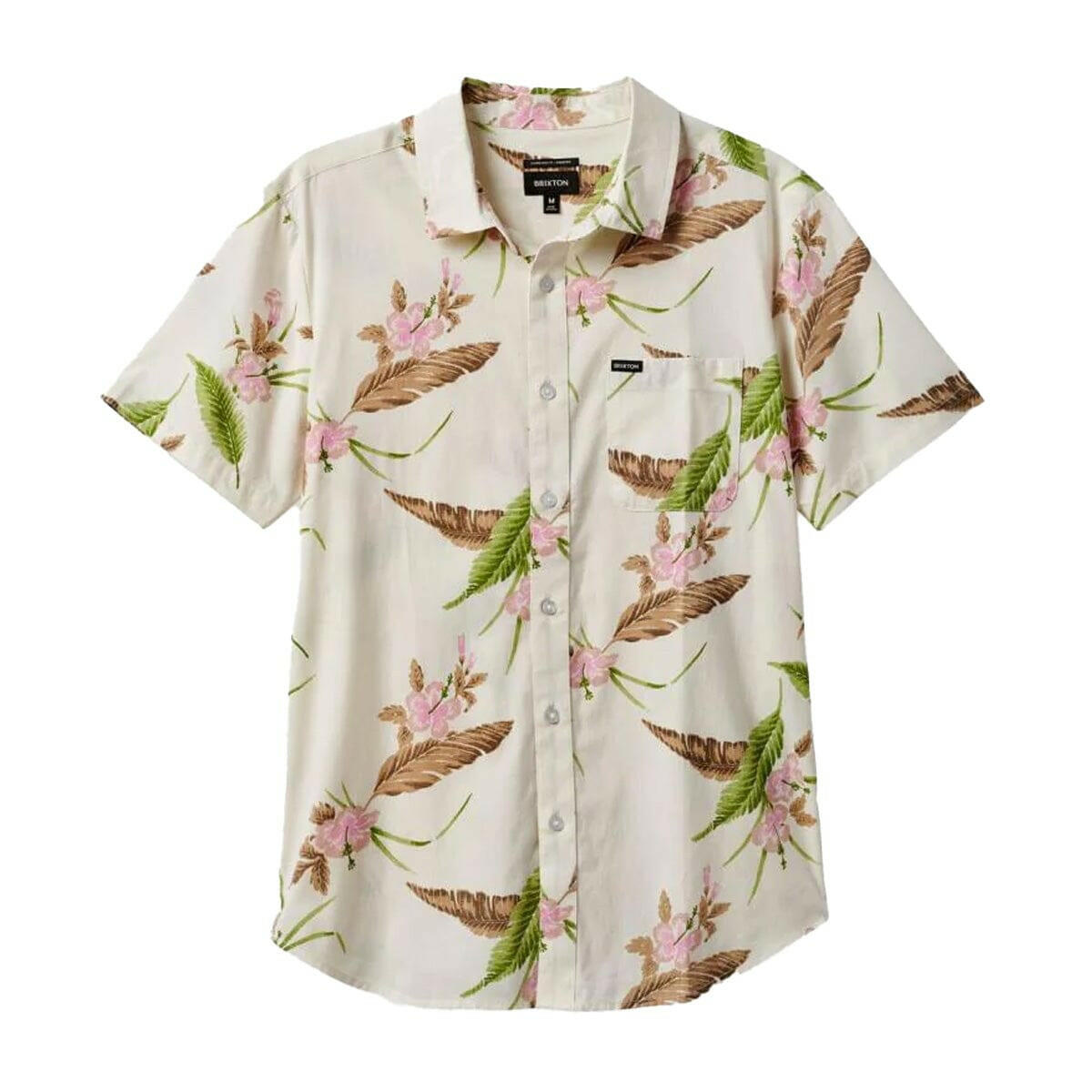 Brixton - Charter Print Shirt Off White/Dark Earth.