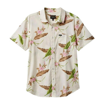 Brixton - Charter Print Shirt Off White/Dark Earth.