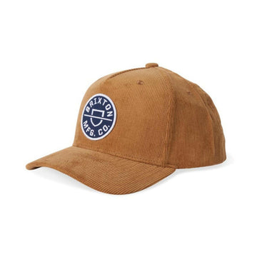 Brixton - Crest C Netplus MP Snapback Golden Brown Cord.