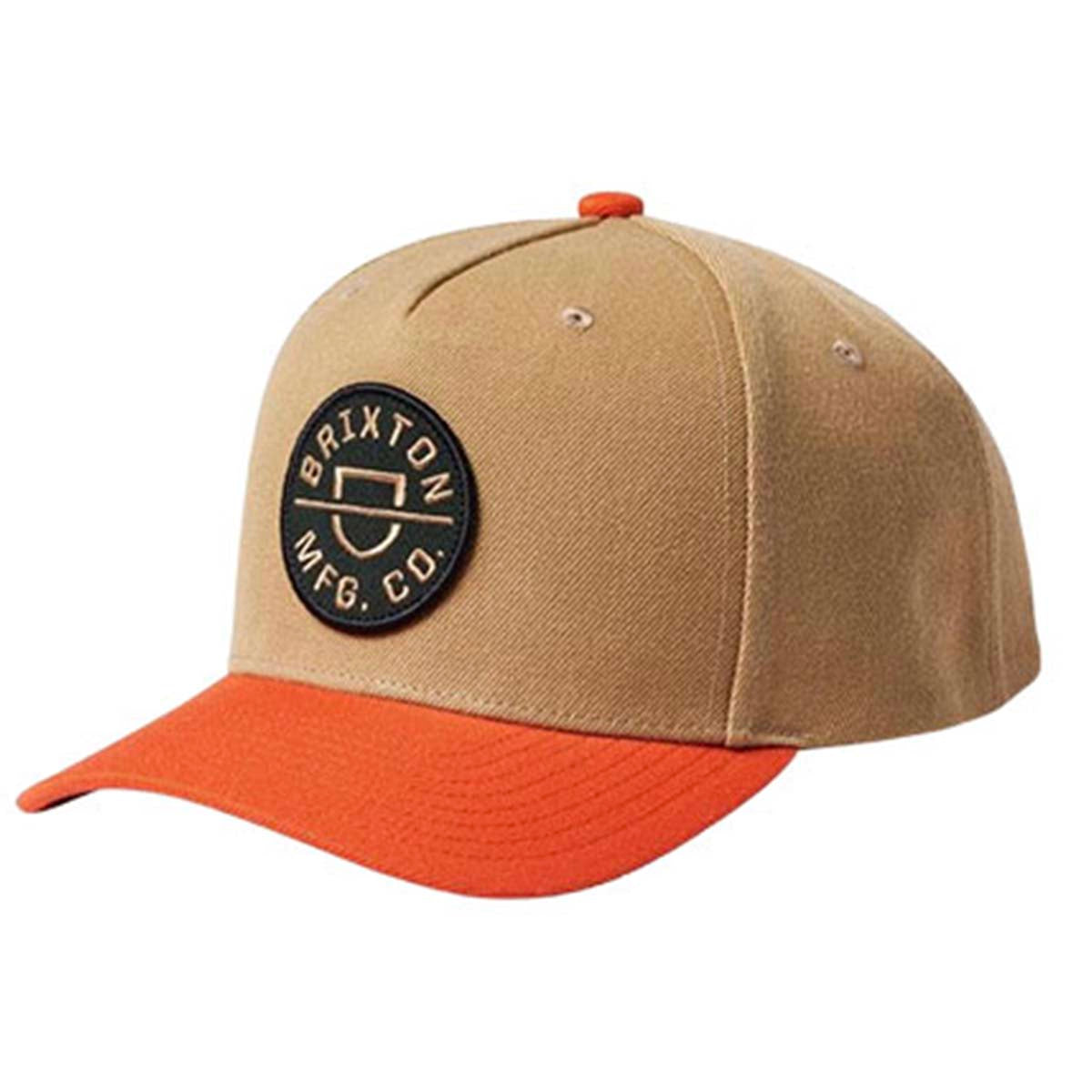 Brixton - Crest C MP Snapback Sand/Burnt Red Front