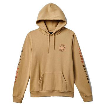 Brixton - Crest Hoodie Sand/Burnt Orange/Dark Earth.