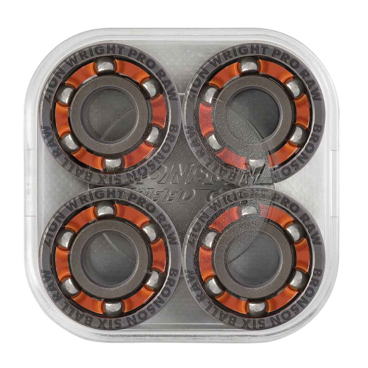 Bronson Zion Wright 6 Ball Raw Skateboard Bearings Back