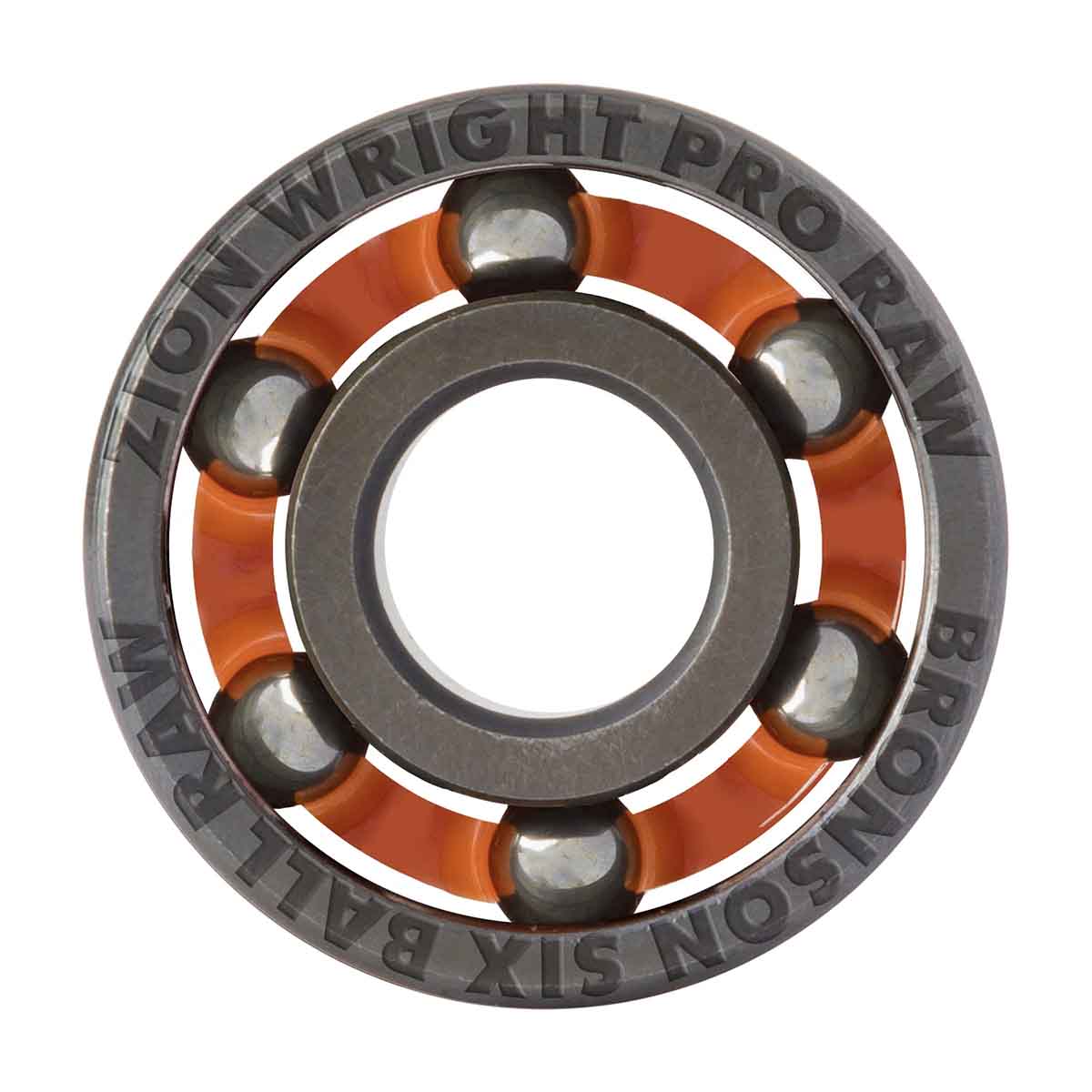 Bronson Zion Wright 6 Ball Raw Skateboard Bearings Front