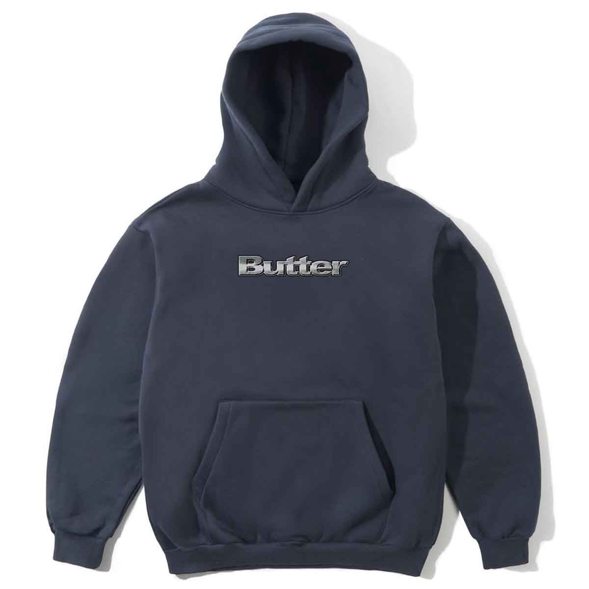 Butter Goods Alloy Logo Hoodie Lead Blue