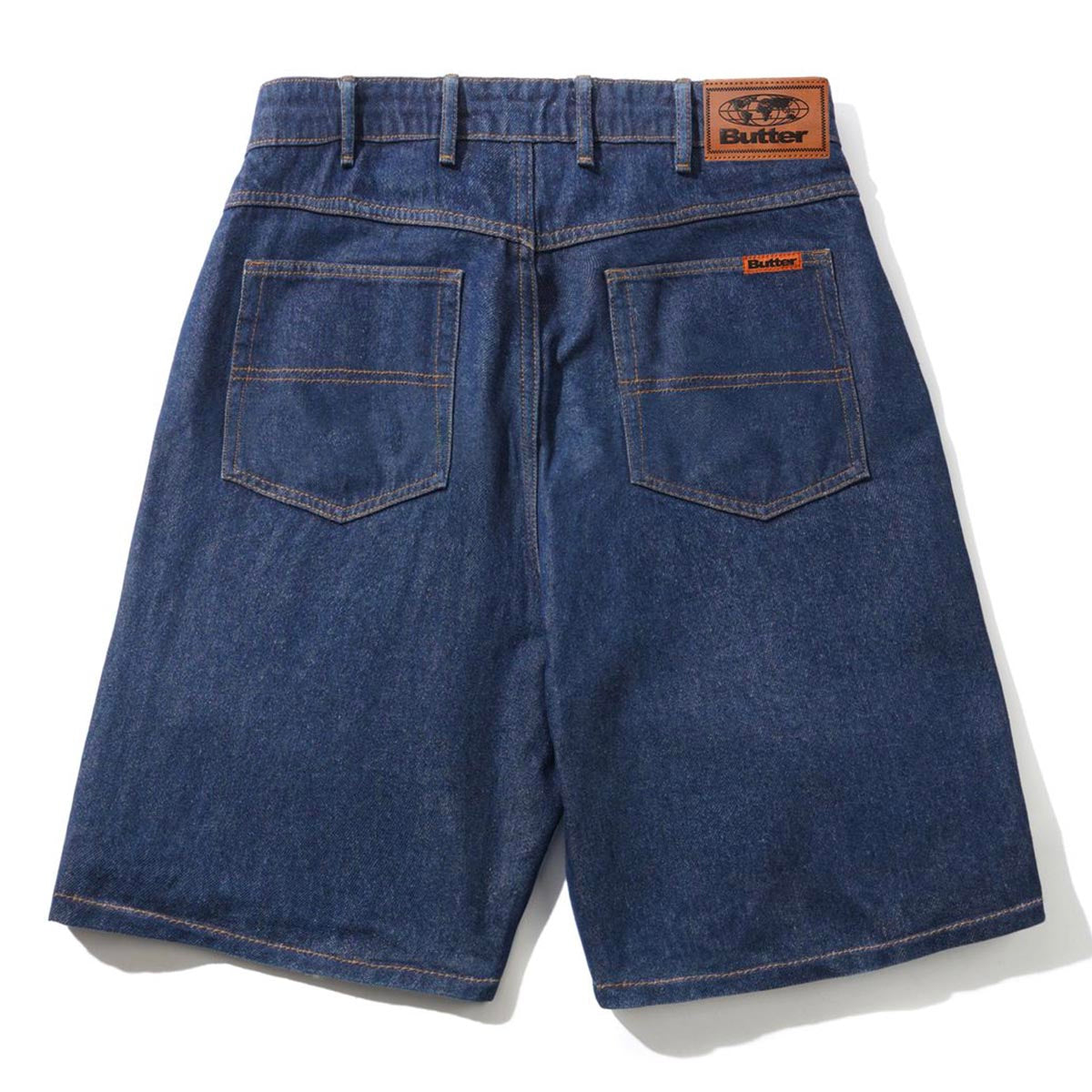 Butter Goods Baggy Denim Shorts Dark Indigo Back.