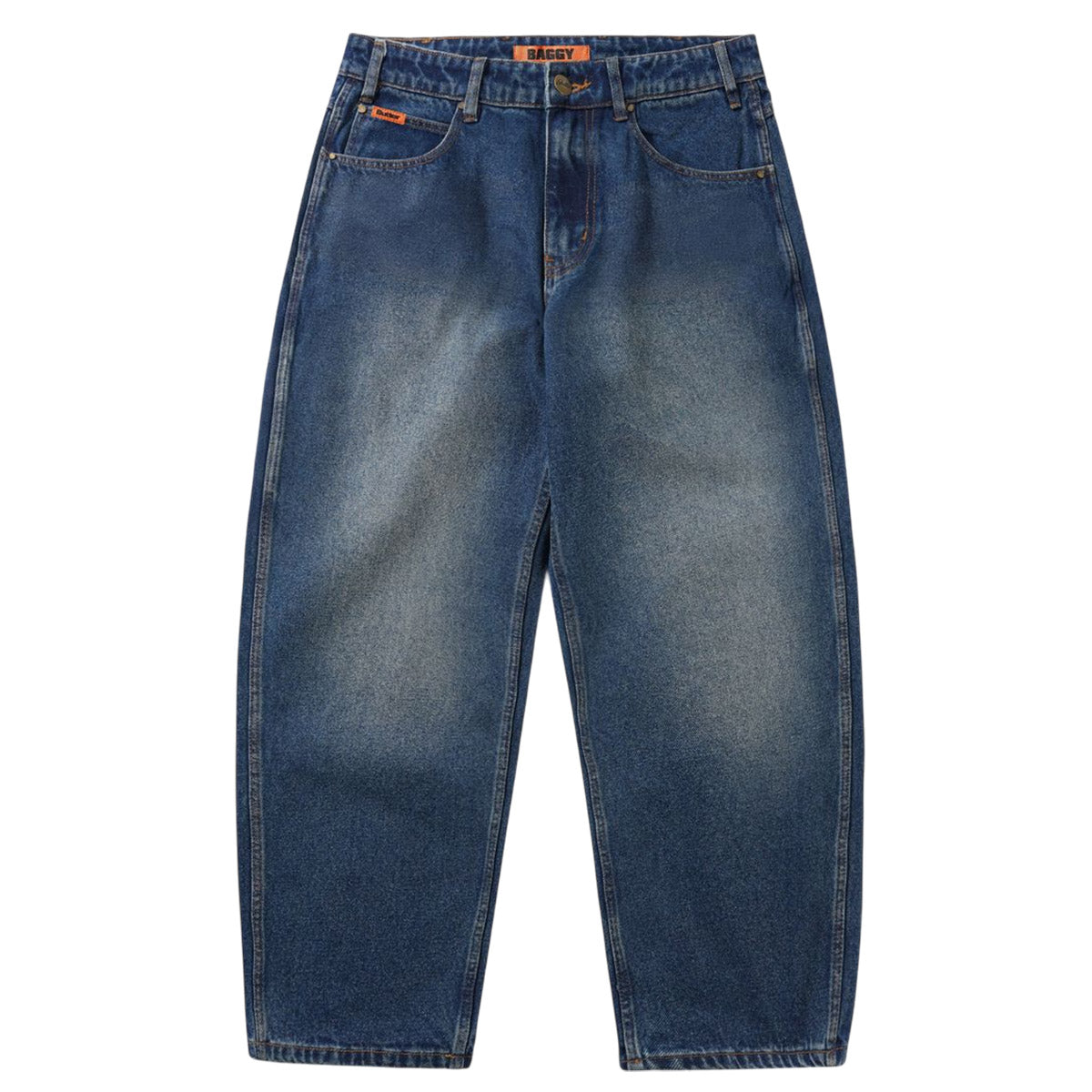 Butter Goods Baggy Denim Jeans Distressed Indigo Front