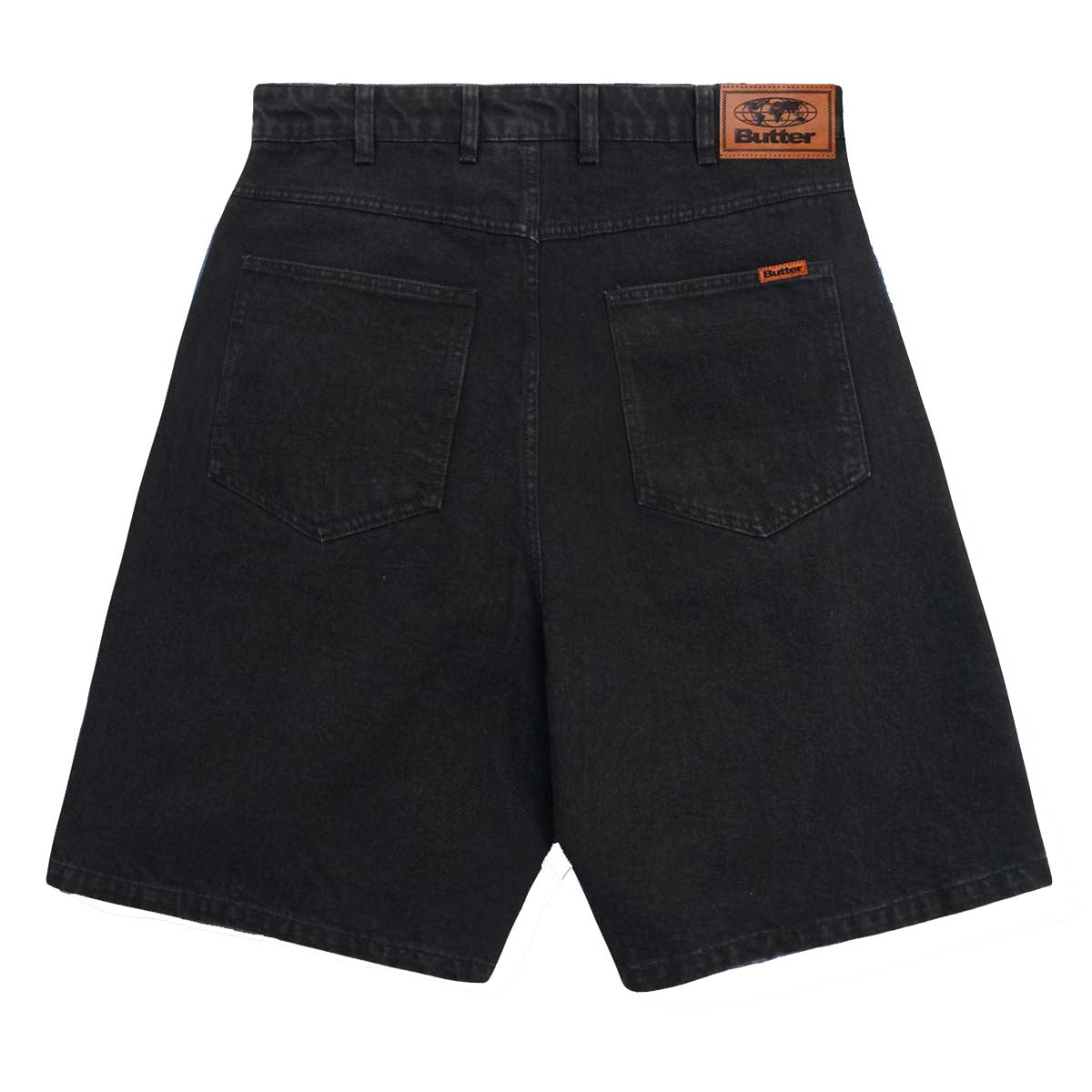 Butter Goods Baggy Denim Shorts Flat Black Back