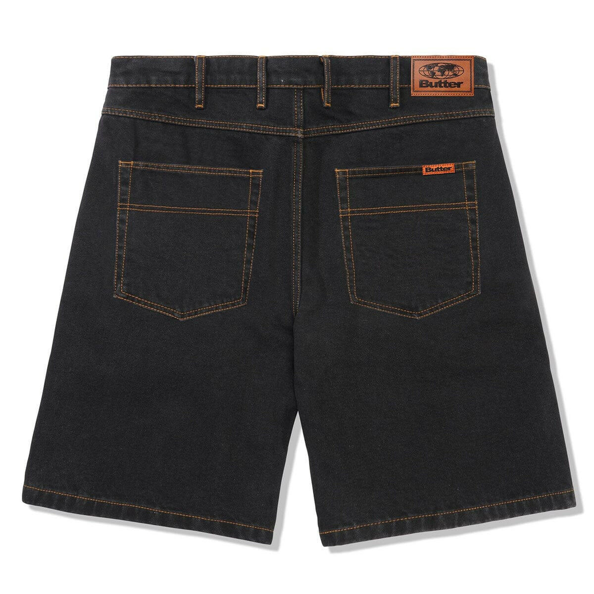 Butter Goods Baggy Denim Shorts Washed Black Back.