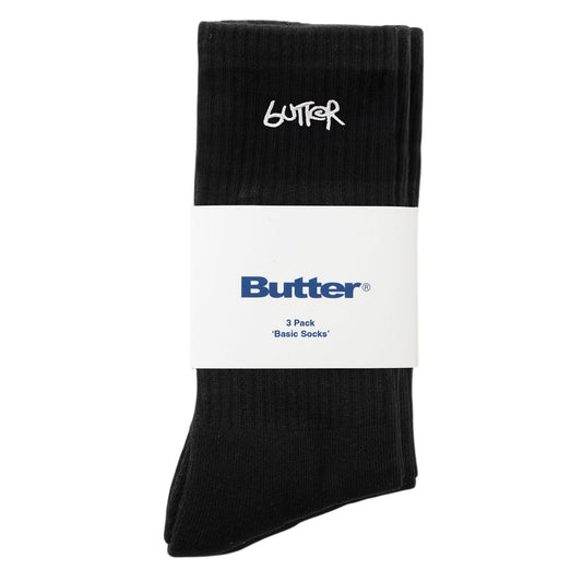 Butter Goods 3 Pack Basic Socks Black