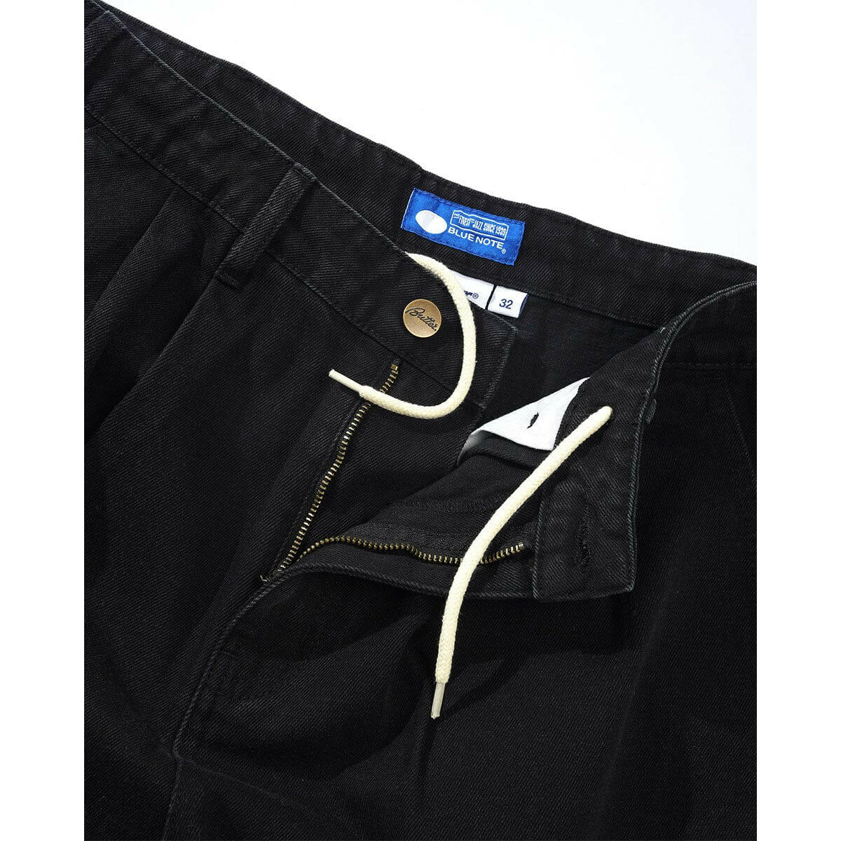 Butter Goods - Blue Note Pleated Denim Jeans Washed Black.