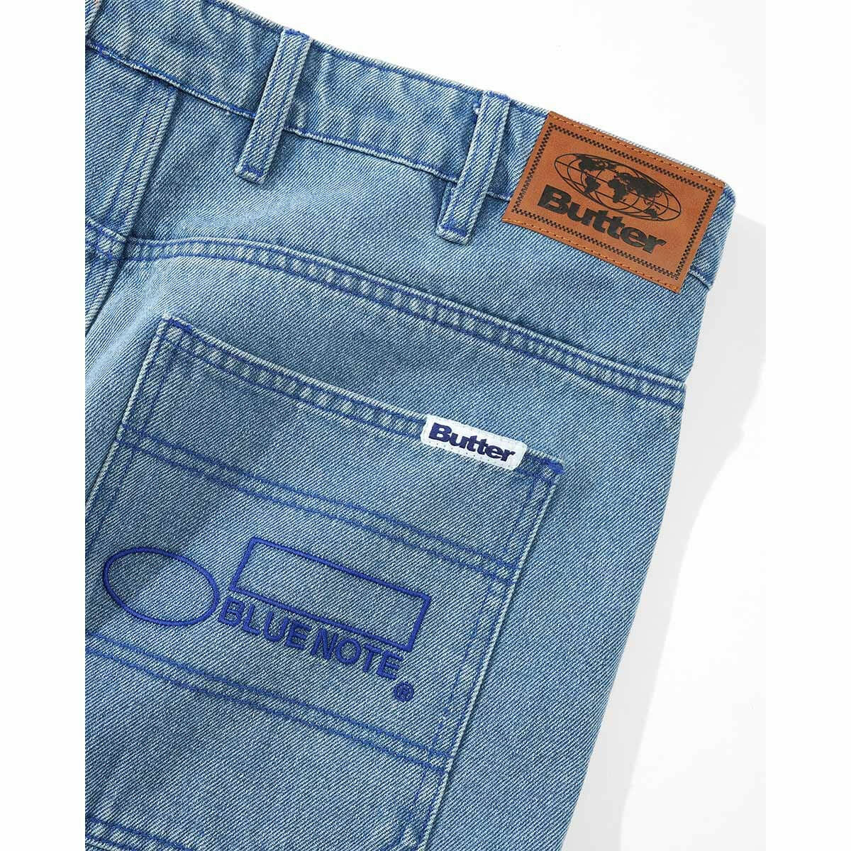 Butter Goods - Blue Note Pleated Denim Jeans Washed Indigo.