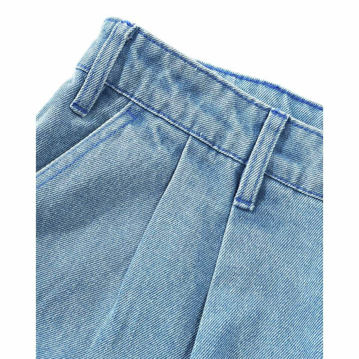 Butter Goods - Blue Note Pleated Denim Jeans Washed Indigo.