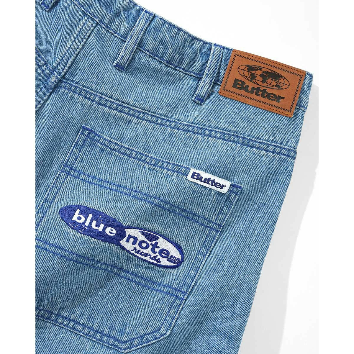 Butter Goods - Blue Note Pleated Denim Shorts Washed Indigo.