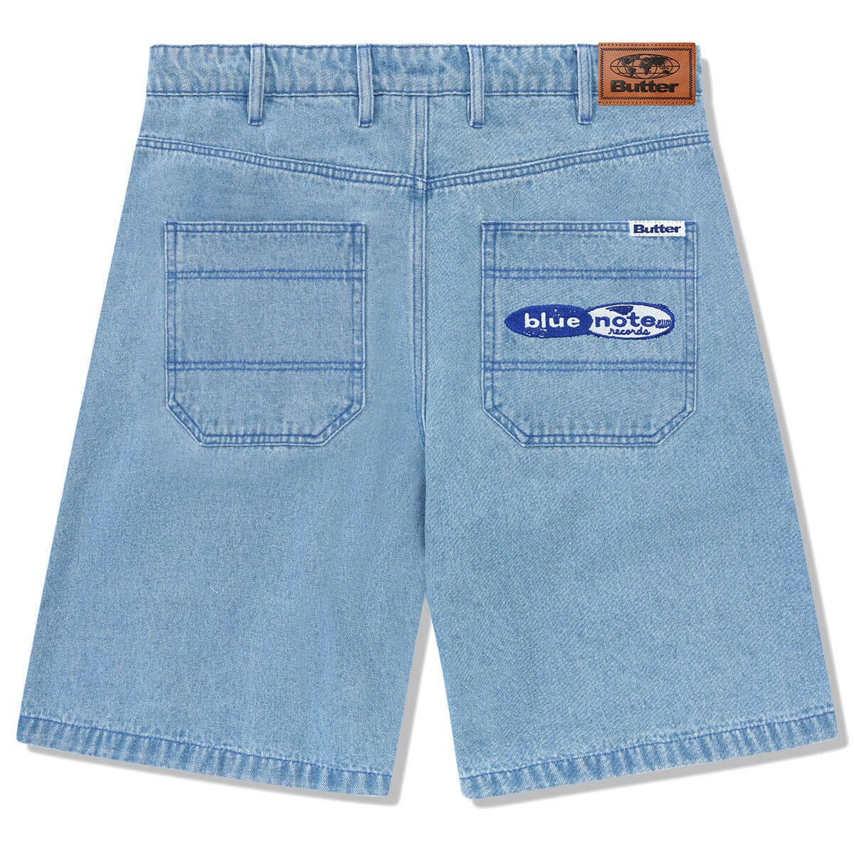 Butter Goods - Blue Note Pleated Denim Shorts Washed Indigo.