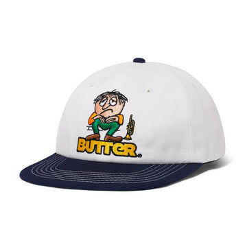 Butter Goods - Blues 6 Panel Cap White/Navy.