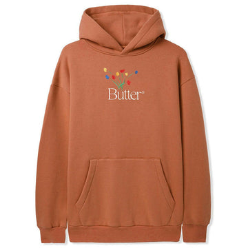 Butter Goods - Bouquet Embroidered Hoodie Washed Rust.