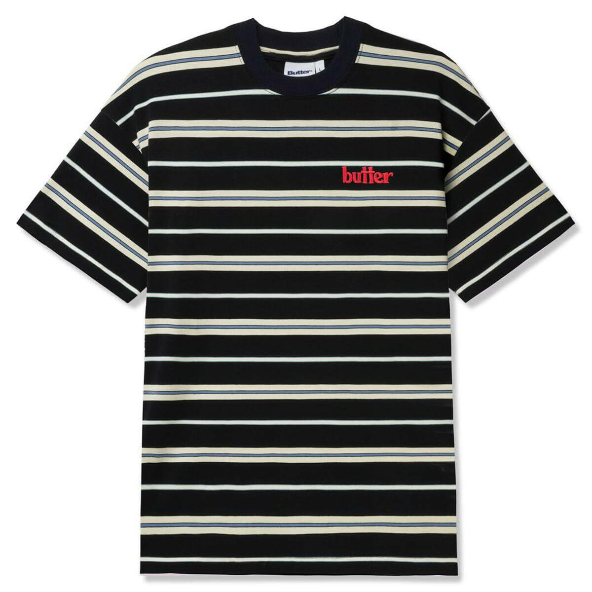 Butter Goods - Bryce Stripe Tee Black.