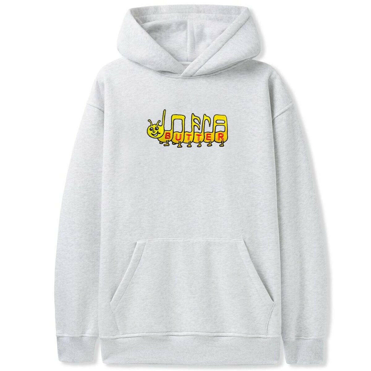 Butter Goods - Caterpillar Embroidered Hoodie Ash.