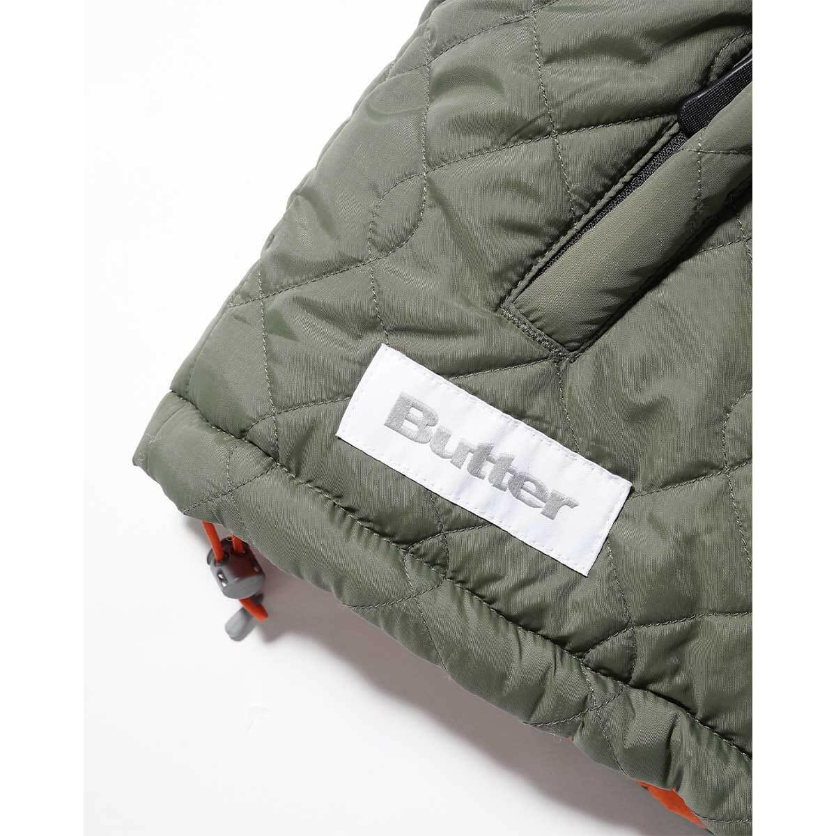 Butter Goods - Chainlink Reversible Puffer Jacket Army/Orange.