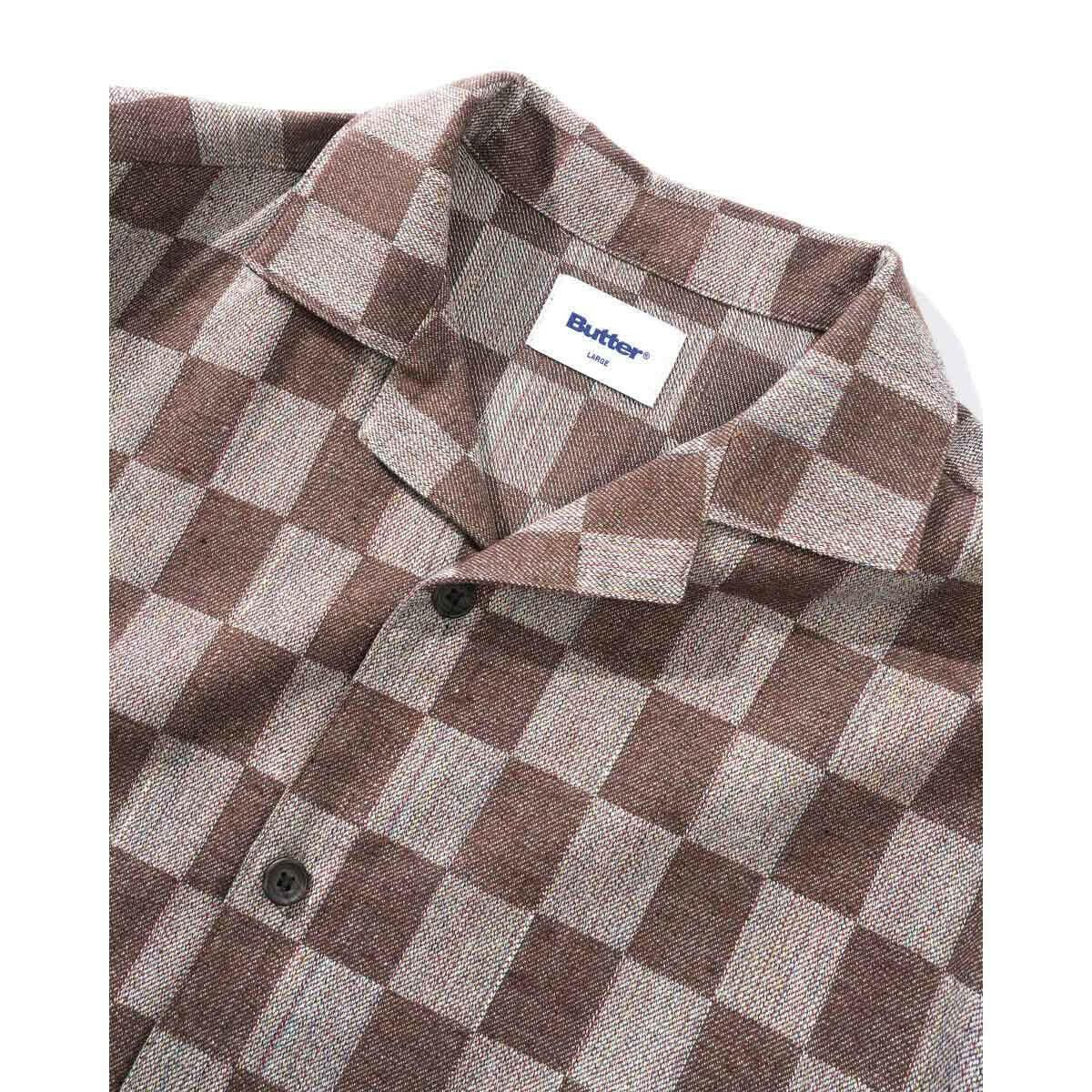 Butter Goods - Checker Vacation S/S Shirt Chocolate.