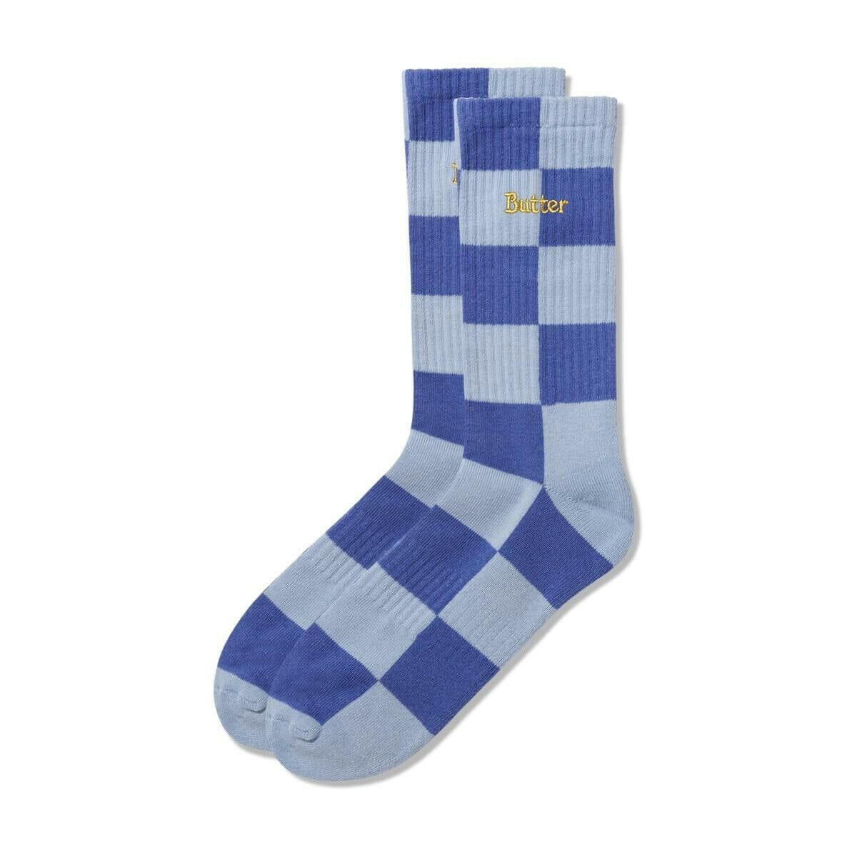 Butter Goods - Checkered Socks Blue/Slate.